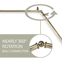 Rod Desyne Amelie Corner Window 3/4 Adjustable Curtain