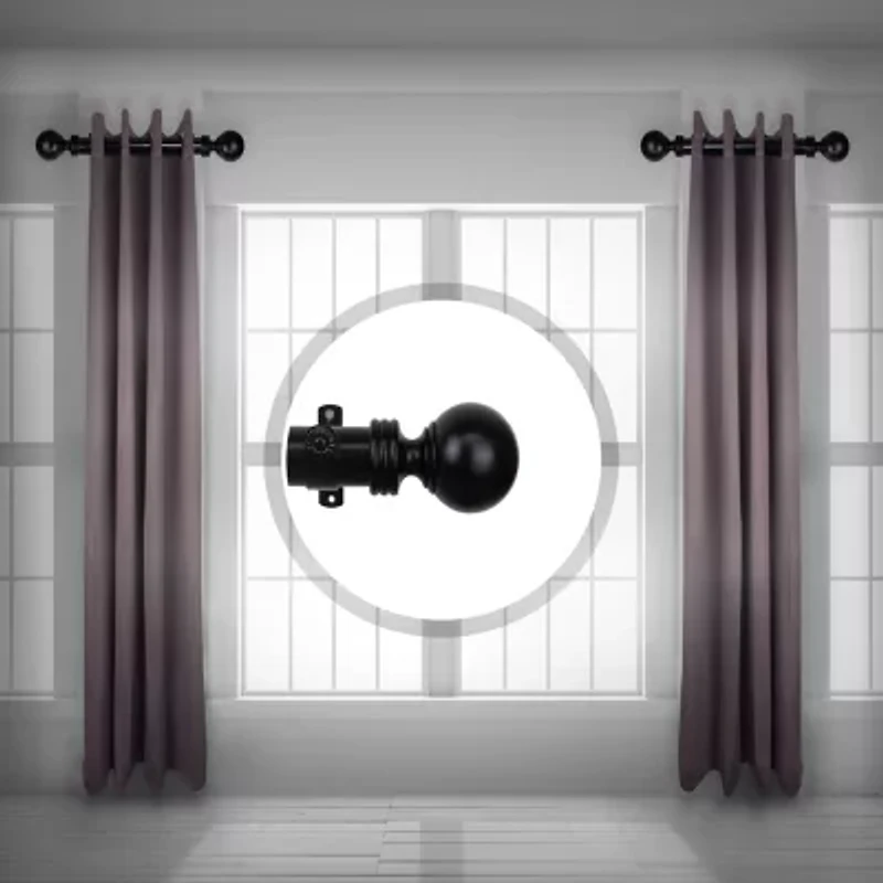 Rod Desyne (Set Of 2) Sphere Side 1 1/2 Adjustable Curtain
