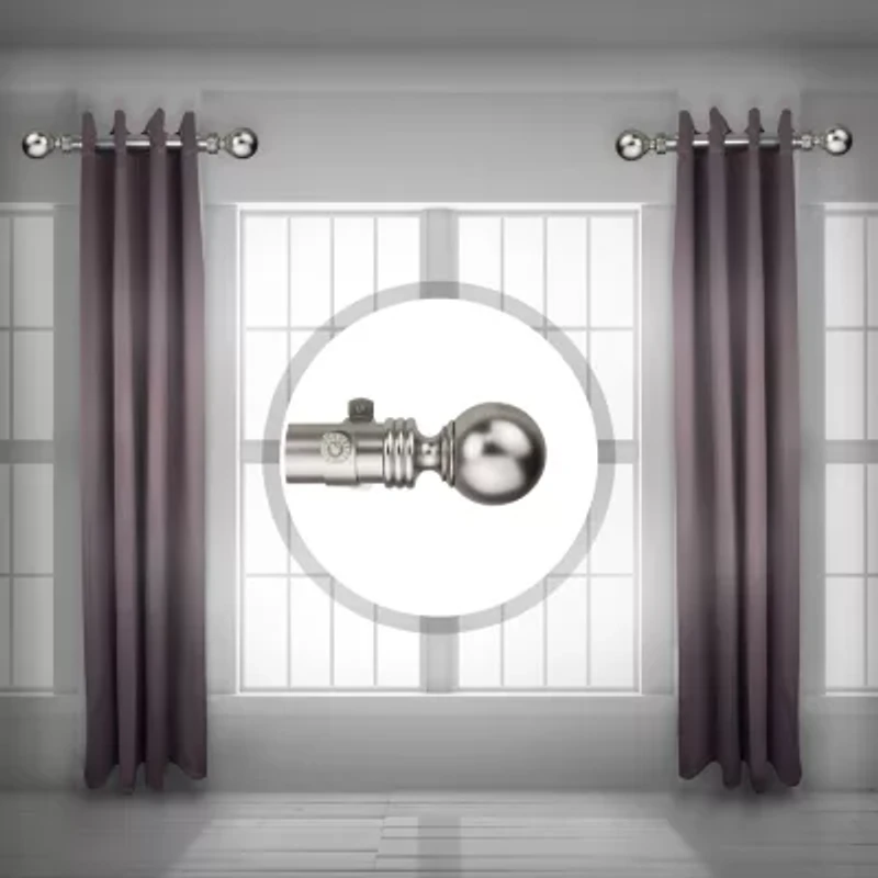 Rod Desyne (Set Of 2) Sphere Side 1 1/2 Adjustable Curtain