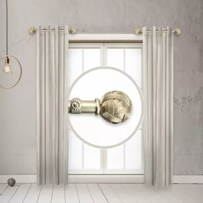 Rod Desyne (Set Of 2) Twine Side 1 Adjustable Curtain