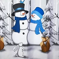 Saturday Knight Winter Friends Shower Curtain