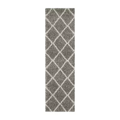 Safavieh Hudson Shag Collection Salome Geometric Runner Rug