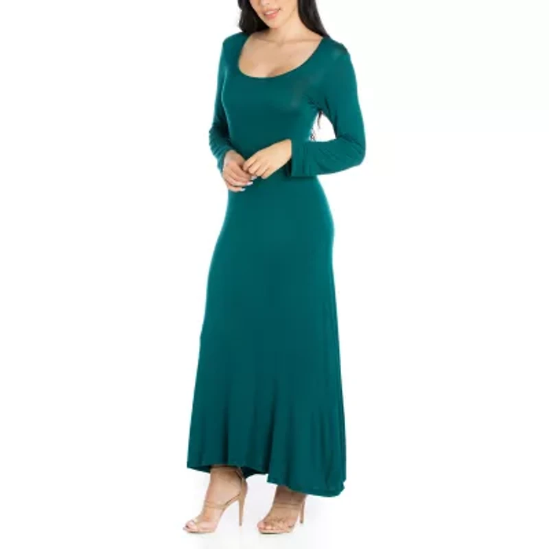 24/7 Comfort Apparel Womens Long Sleeve Maxi Dress