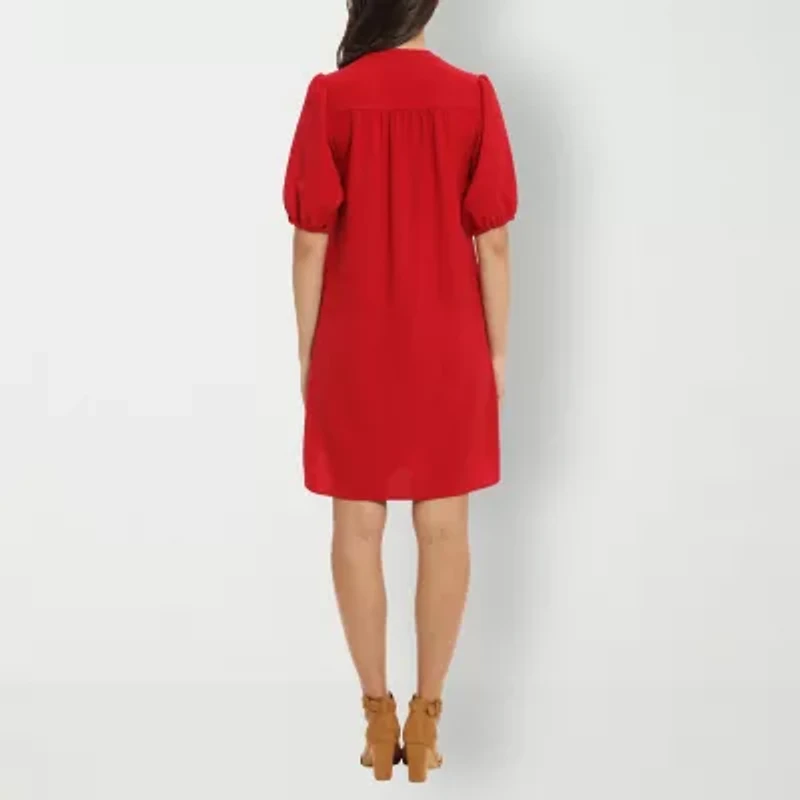 Clover And Sloane Womens Short Sleeve Shift Dress