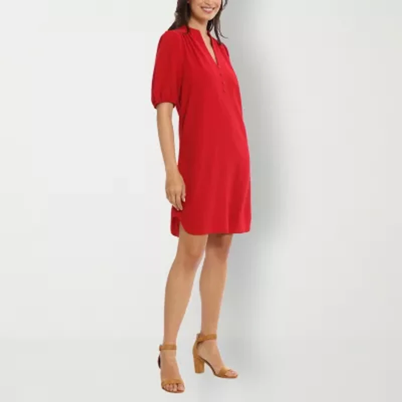 Clover And Sloane Womens Short Sleeve Shift Dress