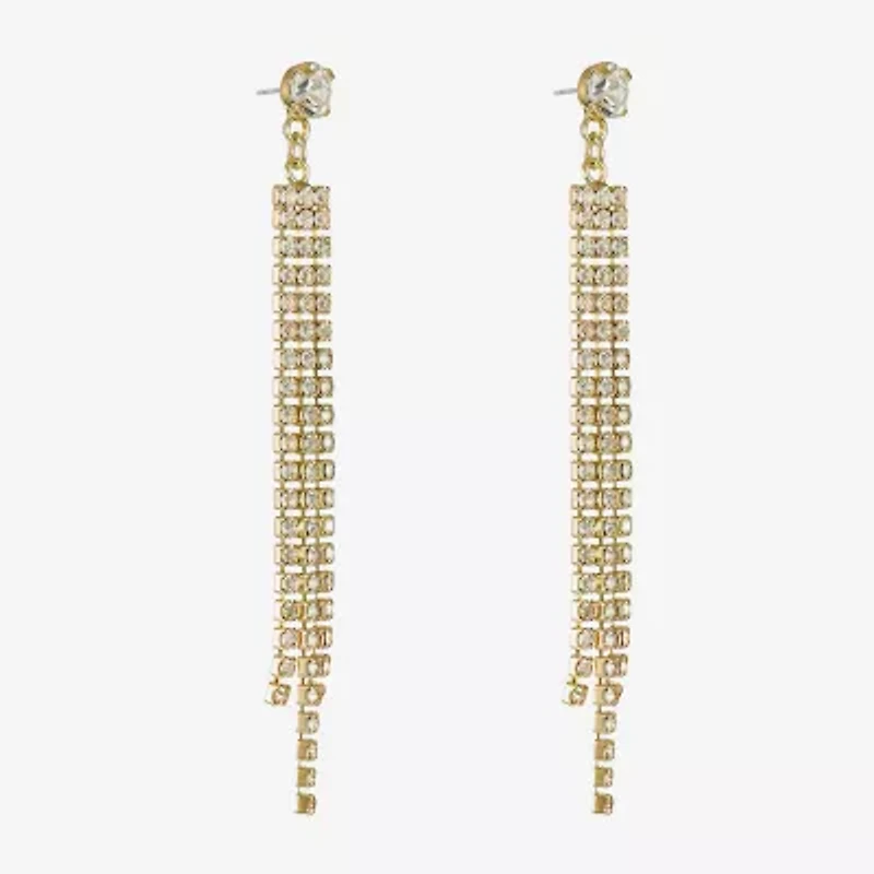 Bijoux Bar Gold Tone Womens Glass Hypoallergenic Drop Earrings