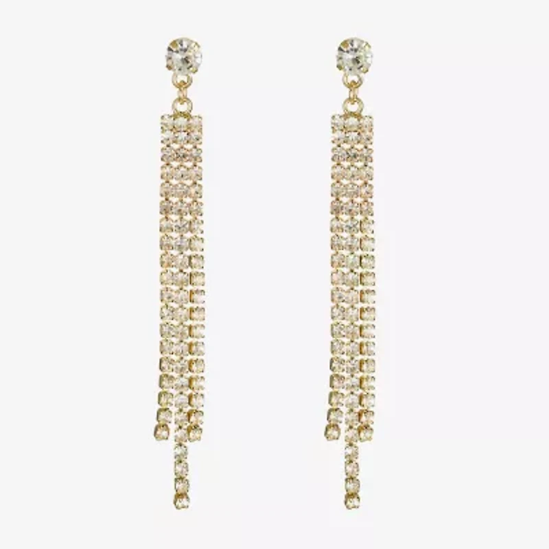 Bijoux Bar Gold Tone Womens Glass Hypoallergenic Drop Earrings
