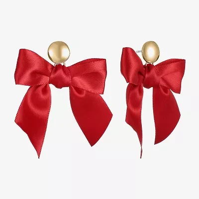 Bijoux Bar Gold Tone Womens Bow Hypoallergenic Drop Earrings