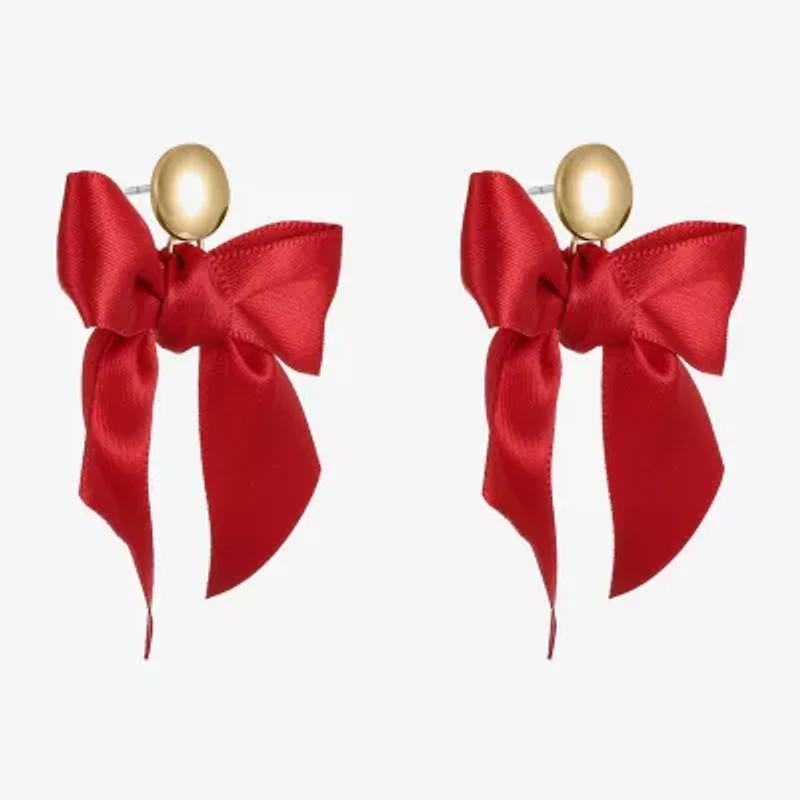 Bijoux Bar Gold Tone Womens Bow Hypoallergenic Drop Earrings