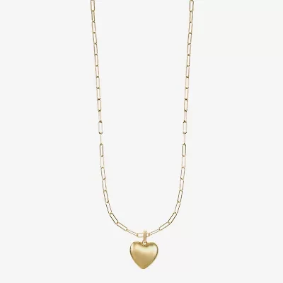 Bijoux Bar Gold Tone Womens Heart 30 Inch Pendant Necklace
