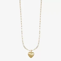 Bijoux Bar Gold Tone Womens Heart 30 Inch Pendant Necklace