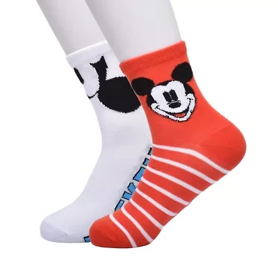 Womens 2-pc. Mickey Mouse Crew Socks