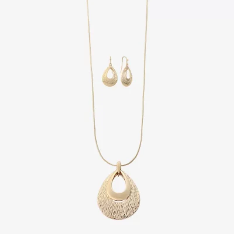 Liz Claiborne Pendant Necklace And Drop Earring Womens 2-pc. Jewelry Set