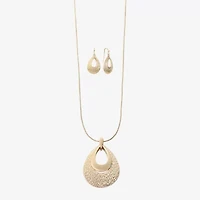 Liz Claiborne Pendant Necklace And Drop Earring Womens 2-pc. Jewelry Set