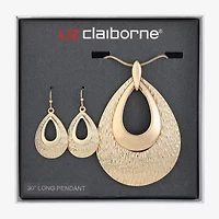 Liz Claiborne Pendant Necklace And Drop Earring Womens 2-pc. Jewelry Set