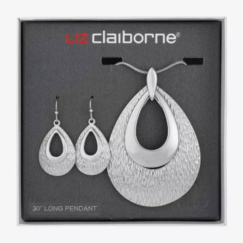 Liz Claiborne Pendant Necklace And Drop Earring Womens 2-pc. Jewelry Set
