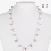 Monet Jewelry Timeless Collar Necklace And Stud Earring Womens Simulated Pearl 2-pc. Set