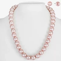 Monet Jewelry Timeless Collar Necklace And Stud Earring Womens Simulated Pearl 2-pc. Jewelry Set