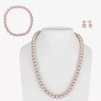 Monet Jewelry Timeless Collar Necklace, Stretch Bracelet And Stud Earring Womens Simulated Pearl 3-pc. Set