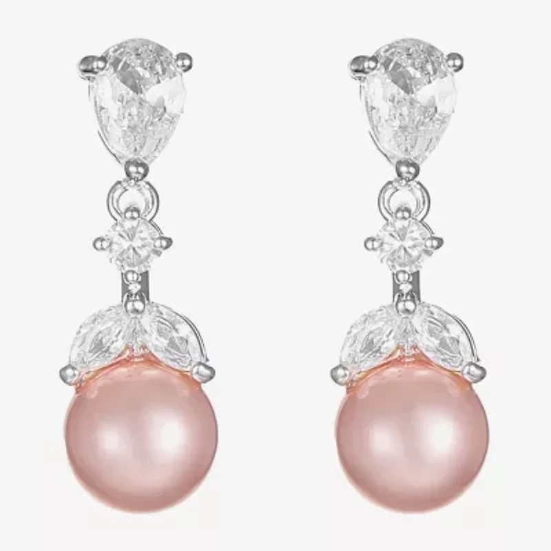 Monet Jewelry Timeless Womens Simulated Pearl Hypoallergenic Drop Earrings