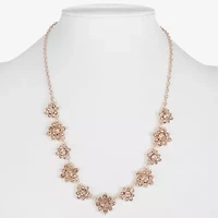 Monet Jewelry Rose Gold Womens Pink 17 Inch Collar Necklace