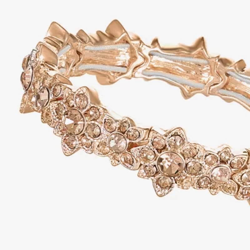 Monet Jewelry Rose Gold Womens Pink Glass Flower Stretch Bracelet