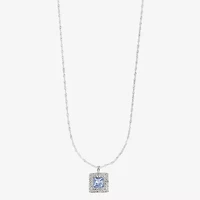 Monet Jewelry Womens Pink Glass Square 17 Inch Pendant Necklace