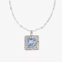 Monet Jewelry Womens Pink Glass Square 17 Inch Pendant Necklace