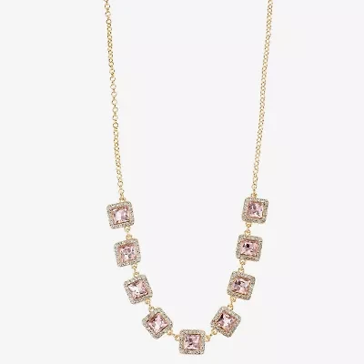 Monet Jewelry Womens Pink 17 Inch Collar Necklace