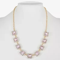 Monet Jewelry Womens Pink 17 Inch Collar Necklace