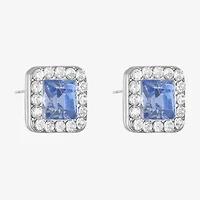 Monet Jewelry Pink Glass 10.5mm Square Stud Earrings