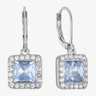 Monet Jewelry Womens Pink Glass Square Drop Earrings