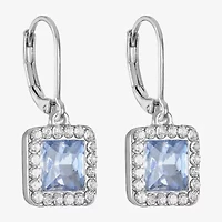 Monet Jewelry Womens Pink Glass Square Drop Earrings
