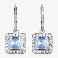 Monet Jewelry Womens Pink Glass Square Drop Earrings