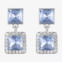 Monet Jewelry Double Womens Pink Glass Square Hypoallergenic Drop Earrings