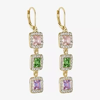 Monet Jewelry Womens Multi Color Glass Square Drop Earrings