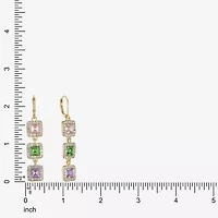 Monet Jewelry Womens Multi Color Glass Square Drop Earrings