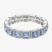 Monet Jewelry Womens Pink Glass Square Stretch Bracelet