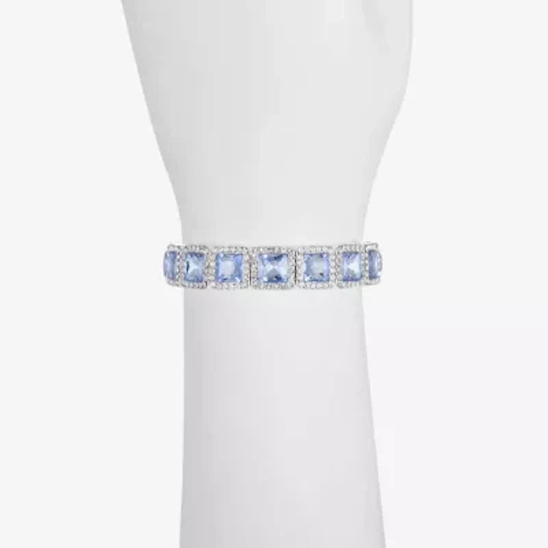 Monet Jewelry Womens Pink Glass Square Stretch Bracelet