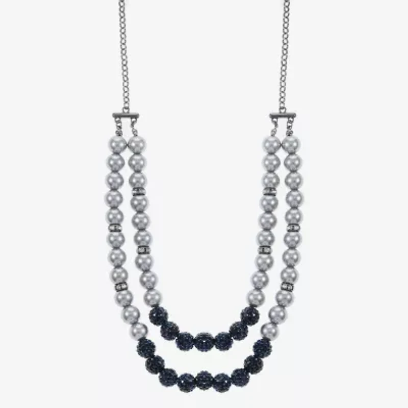 Monet Jewelry Layered Womens Glass 20 Inch Strand Necklace