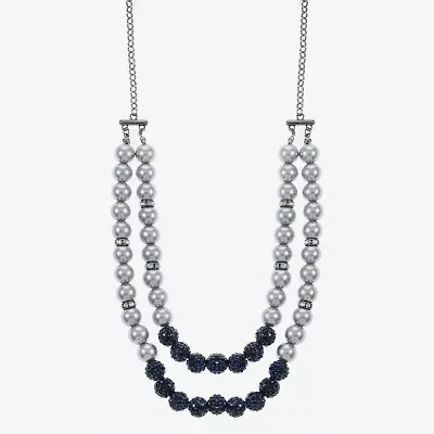 Monet Jewelry Layered Womens Glass 20 Inch Strand Necklace