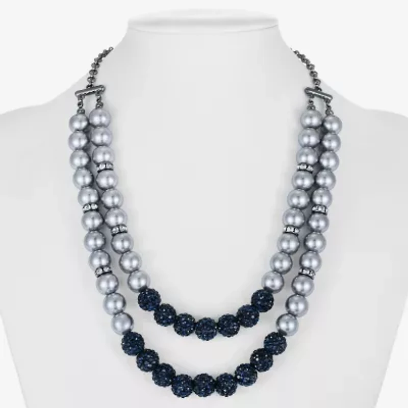 Monet Jewelry Layered Womens Glass 20 Inch Strand Necklace