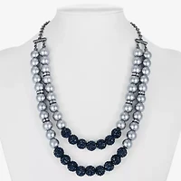 Monet Jewelry Layered Womens Glass 20 Inch Strand Necklace