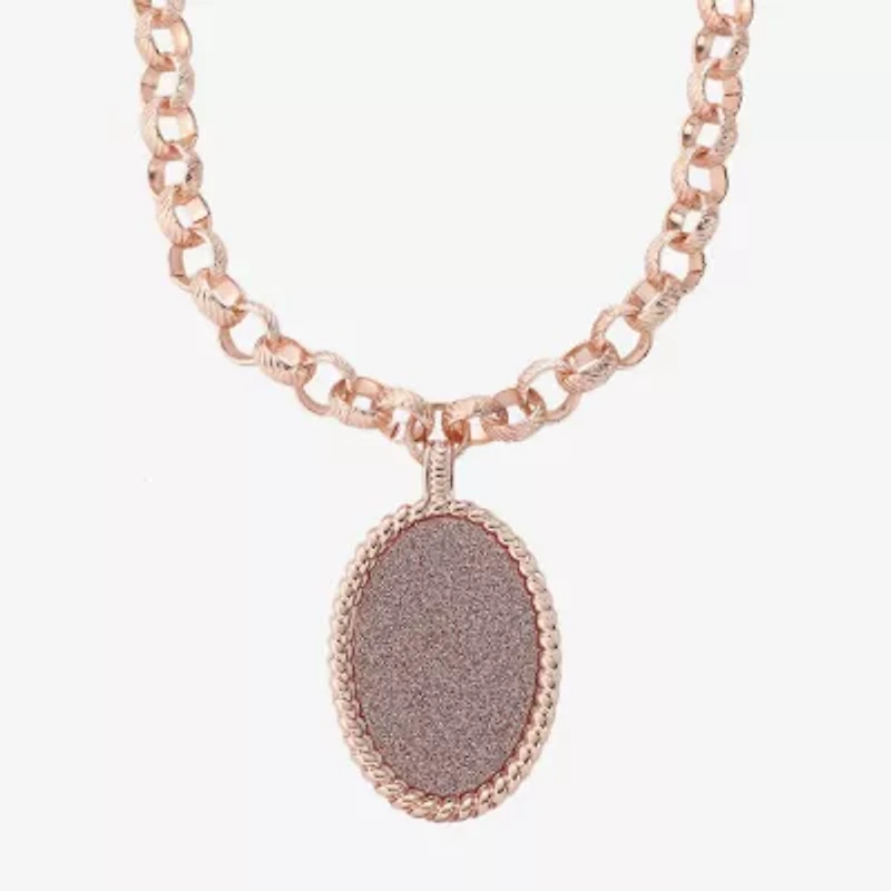 Monet Jewelry Womens Oval 18 Inch Pendant Necklace