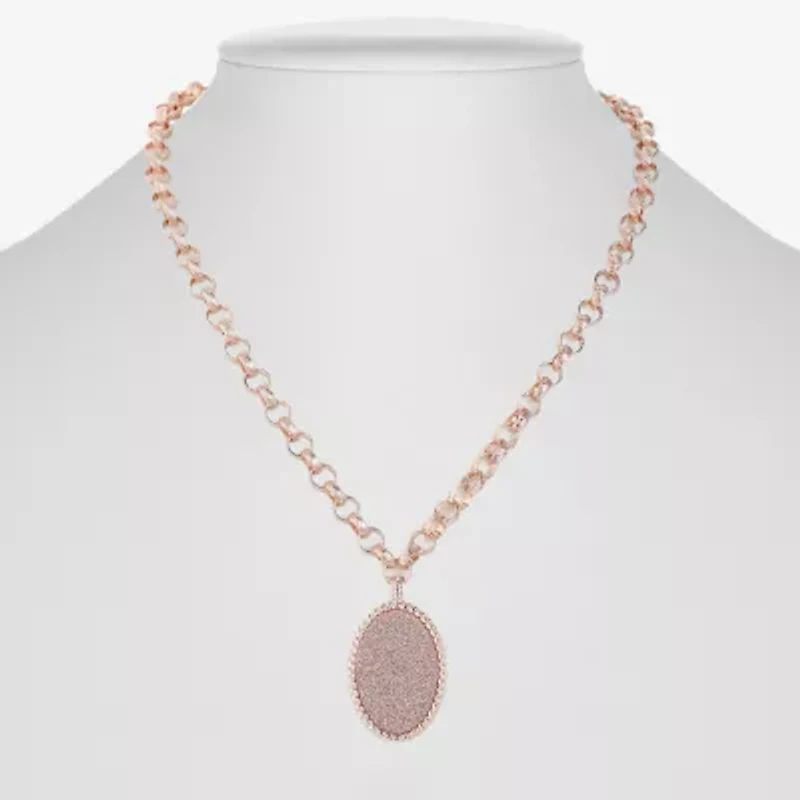 Monet Jewelry Womens Oval 18 Inch Pendant Necklace