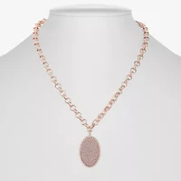 Monet Jewelry Womens Oval 18 Inch Pendant Necklace