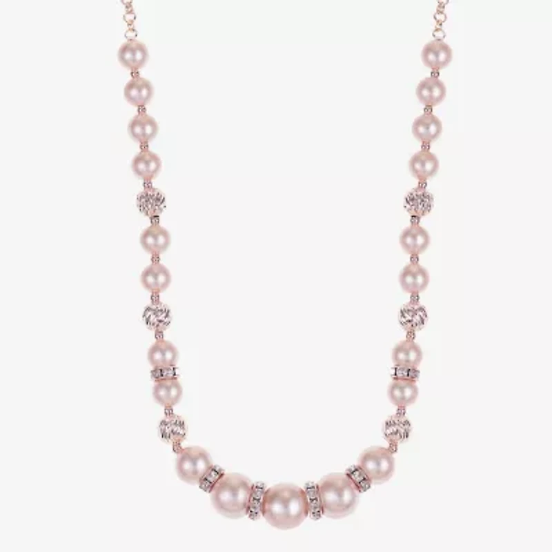 Monet Jewelry Rose Gold Womens 17 Inch Collar Necklace