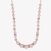 Monet Jewelry Rose Gold Womens 17 Inch Collar Necklace