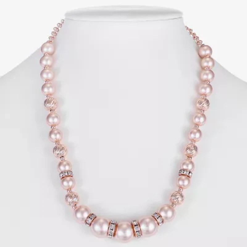 Monet Jewelry Rose Gold Womens 17 Inch Collar Necklace