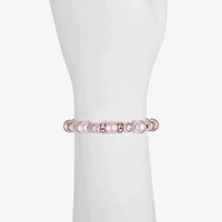 Monet Jewelry Rose Gold Womens Glass Simulated Pearl Round Stretch Bracelet